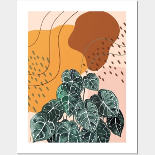 Mid Century Modern Abstract Botanical Illustration Posters and Art